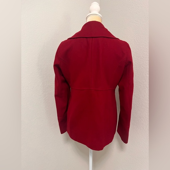 MICHAEL Michael Kors Red Wool Blend Double Breasted Peacoat - Picture 4 of 8